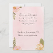 Blush Floral Wedding Einfach Einladung (Rückseite)