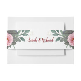 Blush Floral Wedding Einladungsbanderole