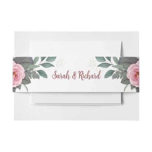 Blush Floral Wedding Einladungsbanderole (Vorderseite Beispiel)