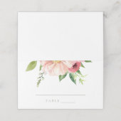Blush Floral Wedding Escort Card Platzkarte (Außenseite Aufgefaltet)