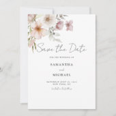 Blush Floral Wedding Flat Save the Date Card (Vorderseite)