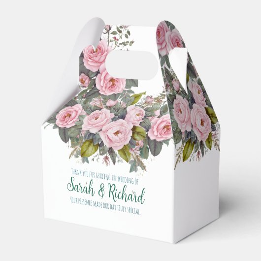 Blush Floral Wedding Geschenkschachtel (Rückseite)