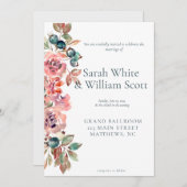 Blush Floral Wedding Invitation Einladung (Vorne/Hinten)