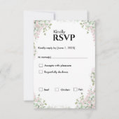 Blush Floral Wedding | Minimalistisches Skript RSVP Karte (Vorderseite)