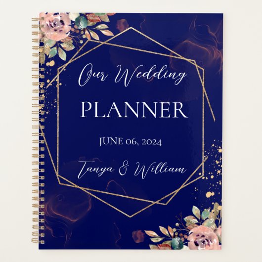 Blush Floral Wedding Planner Planer (Vorderseite)