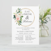 Blush Floral Wedding Probe Dinner Einladung (Stehend Vorderseite)