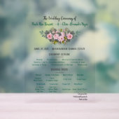 Blush Floral Wedding Program Acrylschild (Neutral)