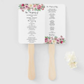 Blush Floral Wedding Program Fan Fächer (Vorne und Hinten)