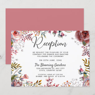 Blush Floral Wedding Reception Enclosure Card Einladung