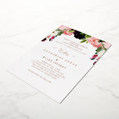 Blush Floral Wedding Rose Gold Foil Einladung (Gedreht)