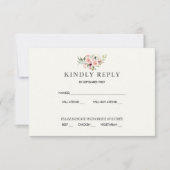 Blush Floral Wedding RSVP Card - Cream Einladung (Vorderseite)