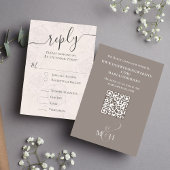 Blush Floral Wedding RSVP Card mit Wahlmöglichkeit Karte