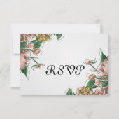 Blush Floral Wedding RSVP Response Card Karte (Rückseite)