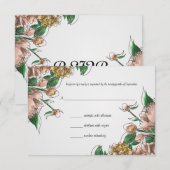 Blush Floral Wedding RSVP Response Card Karte (Vorne/Hinten)