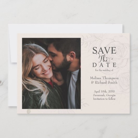 Blush Floral Wedding Save the Date Photo (Vorderseite)