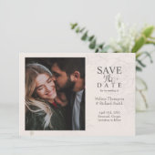 Blush Floral Wedding Save the Date Photo (Stehend Vorderseite)