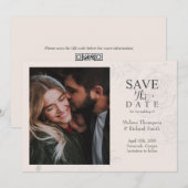 Blush Floral Wedding Save the Date Photo (Vorne/Hinten)