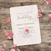 Blush Floral Wedding Script Elegant Einladung