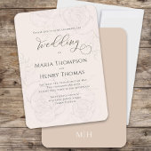 Blush Floral Wedding Script Elegant Einladung