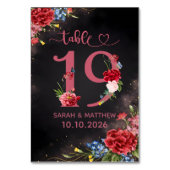 Blush Floral Wedding Table Number 19 Card Tischnummer (Rückseite)