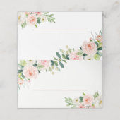 Blush Floral Wedding Table Platzkarten (Außenseite Aufgefaltet)