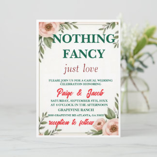 Blush Floral Wedding Template - elegant Einladung
