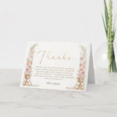 Blush Floral Wedding Thank You Karte (Vorderseite)