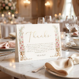 Blush Floral Wedding Thank You Karte