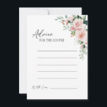 Blush Floral White Wedding Advice Card Hinweiskarte<br><div class="desc">Dieses blütenweiße Hochzeitsratgeber-Design mit seinem eleganten, neutralen Hintergrund in Schwarz oder Weiß mit schlichter moderner Typografie und eleganter Kalligrafie verleiht dem Set einen eleganten Ton für jeden Veranstaltungsstil. Jedes Produkt ist mit wunderschönen, rosa Rosen mit üppigen Rosen und pfirsichfarbenen und elfenbeinigen Hydrangeas, die mit üppigen Eukalyptus- und grünen Blattdetails, zusammen...</div>