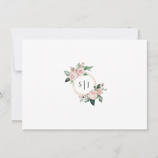 Blush Floral White Wedding Flat Save the Date (Rückseite)