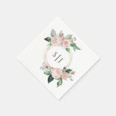 Blush Floral White Wedgram Serviette (Ecke)