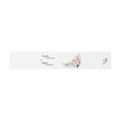 Blush Floral White Weditation Bauchband Einladungsbanderole (Flach)