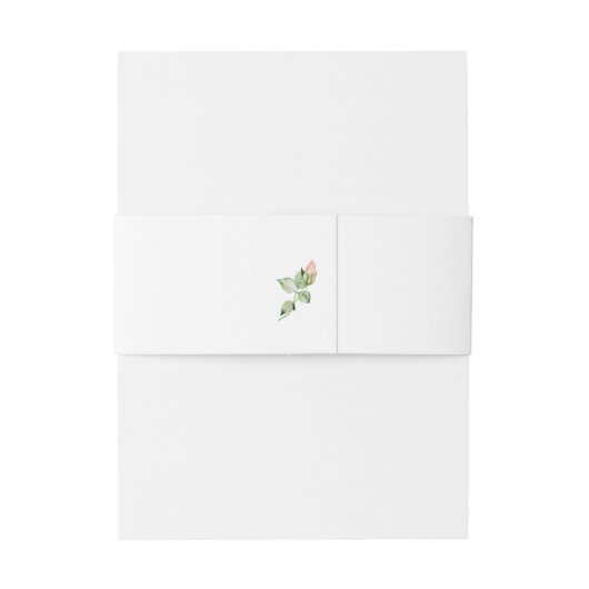 Blush Floral White Weditation Bauchband Einladungsbanderole (Rückseitenbeispiel)
