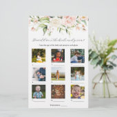 Blush Floral wie alt waren sie Brautparty Game (Stehend Vorderseite)