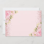 Blush Floral Wild Safari Tiere Mädchen 1. Geburtst Einladung (Rückseite)