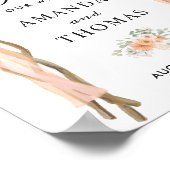 Blush Floral Wood Arbour Arch Wedding Willkommensz Poster (Ecke)