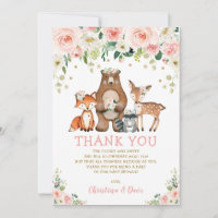 Blush Floral Woodland Forest Animals Baby Dusche