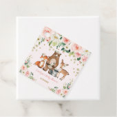 Blush Floral Woodland Forest Animals Baby Girl Geschenkanhänger (Beispiel)