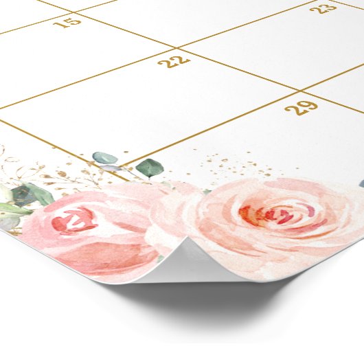 Blush Floral Woodland Guess Baby's Ankunft Spiel Poster (Ecke)