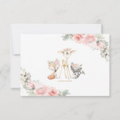 Blush Floral Woodland New Baby Girl Foto Birth Ankündigung (Rückseite)