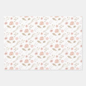 Blush Floral Wrapping Paper Flat Sheet Set 3 Geschenkpapier Set (Vorderseite 2)