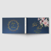 Blush Floral & Wreath - Blue/Gold Gästebuch (Voll)