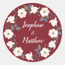 Blush Floral Wreath Burgund Personalisierte Hochze