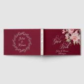 Blush Floral & Wreath - Burgundy/Silver Gästebuch (Voll)