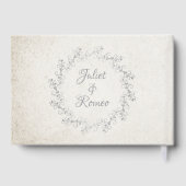 Blush Floral & Wreath - Cream/Silver Gästebuch (Rückseite)