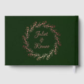 Blush Floral & Wreath - Emerald/Rose Gold Gästebuch (Rückseite)