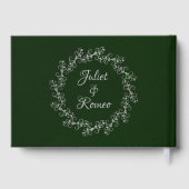 Blush Floral & Wreath - Emerald/Silver Gästebuch (Rückseite)