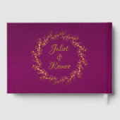 Blush Floral & Wreath - Purple/Gold Gästebuch (Rückseite)