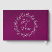 Blush Floral & Wreath - Purple/Silver Gästebuch (Rückseite)