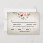 Blush Floral & Wreath RSVP - Teal Karte (Rückseite)